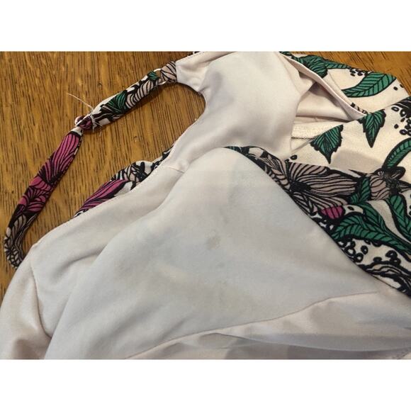 Y2K Candies Floral Babydoll Romper Size L Skort Beach Travel Boho Tank Faux Wrap - Picture 5 of 9